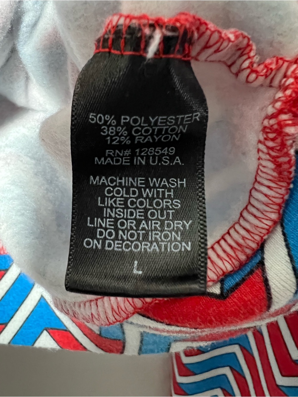 Aviator Nation Geo Zig Bolt Embroidery Relaxed Crop Pullover Hoodie Red Blue L - Picture 13 of 13